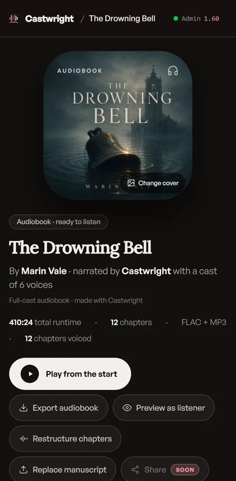 Castwright's listen view on a phone