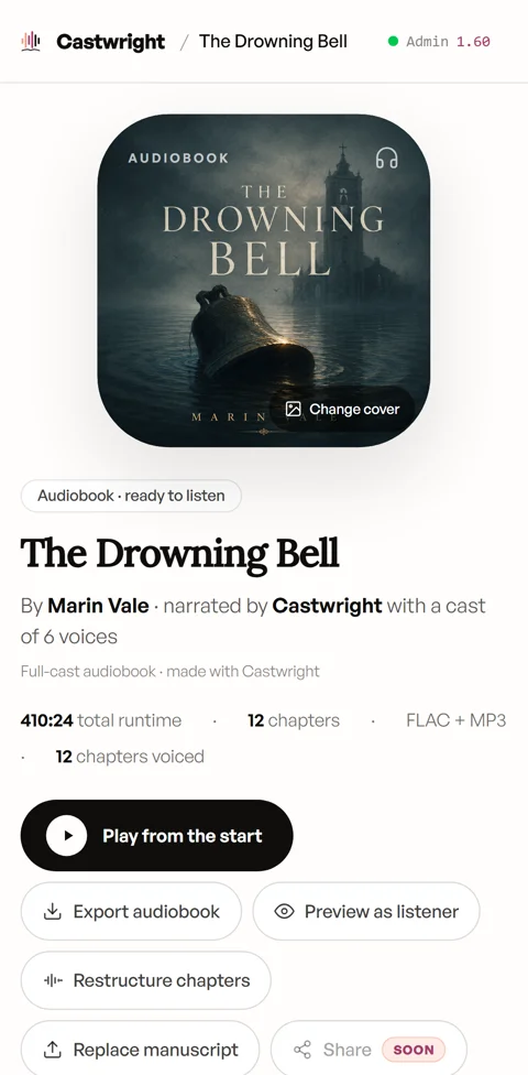 Castwright's listen view on a phone