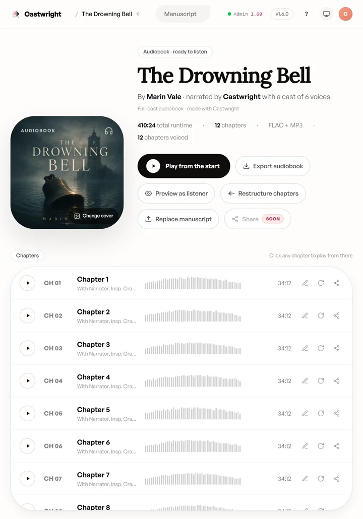 Castwright's listen view on a tablet